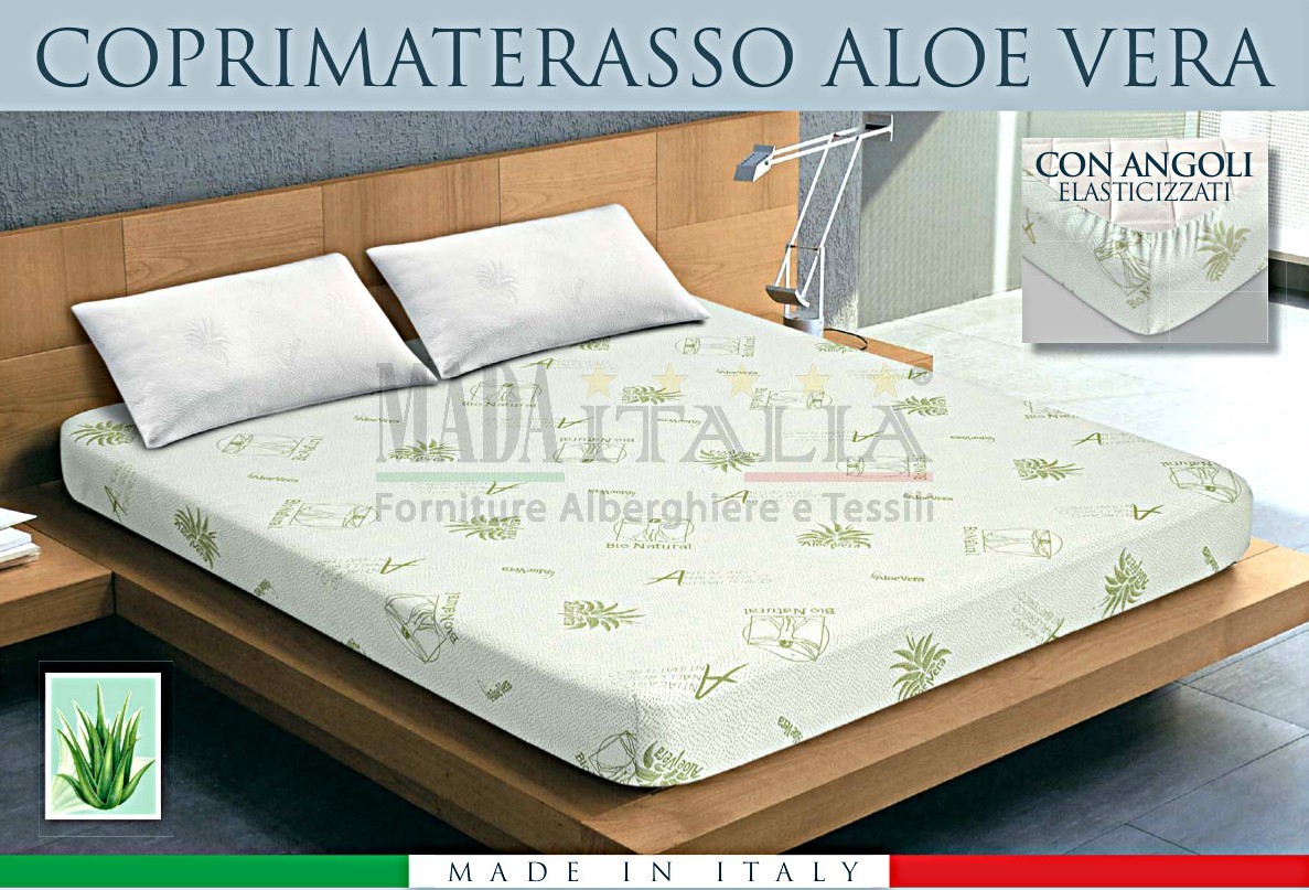 COPRIMATERASSO ANTIACARO ALOE VERA - immagine 2