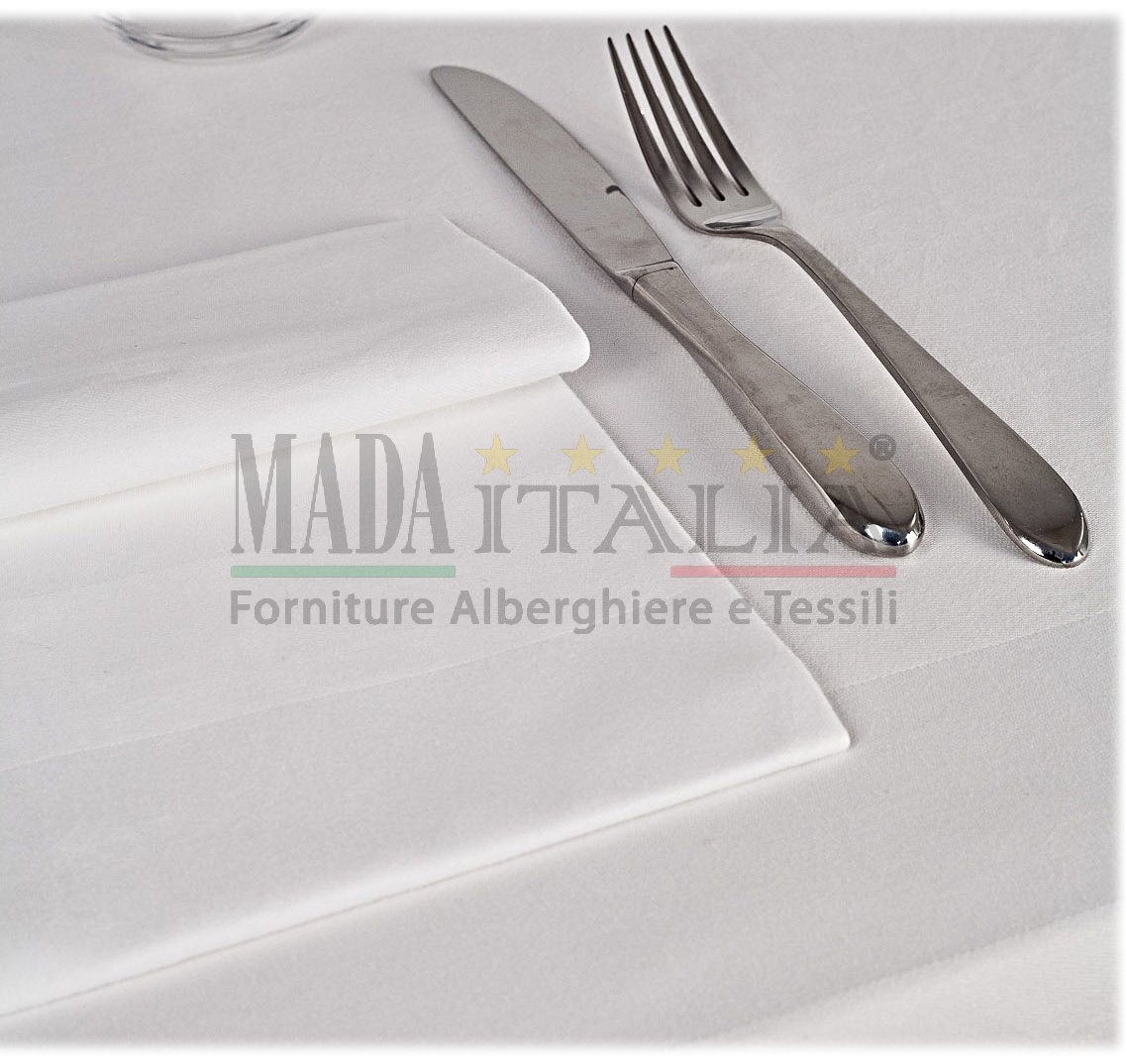 TOVAGLIOLO FASCIA RASO BIANCO 100% COTONE - immagine 3