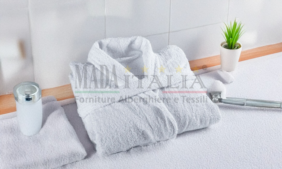 Vendita Accappatoio Spugna Bianco Sciallato Adriatico Vendita Accappatoio Spugna Bianco Sciallato Adriatico