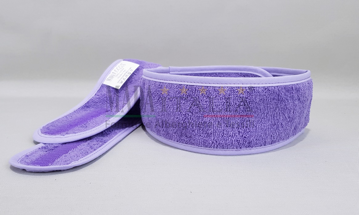 Vendita Fascia Capelli Spugna Lilla Velcro Vendita Fascia Capelli Spugna Lilla Velcro