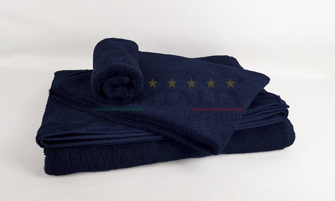 Vendita Set Asciugamani Spugna Blu Notte 450 grammi Centri Benessere Vendita Set Asciugamani Spugna Blu Notte 450 grammi Centri Benessere