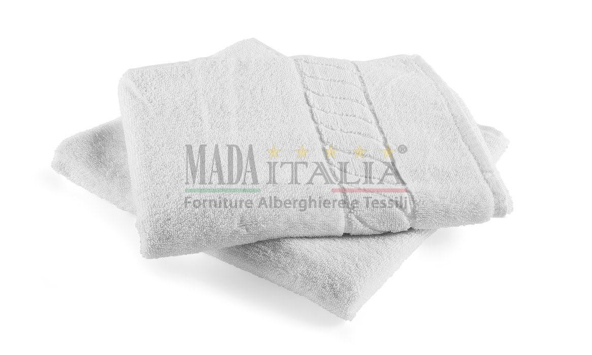 ASCIUGAMANI SPUGNA BAGNO VISO "ONDA" 450 gr/mq 60x100cm. - immagine 2