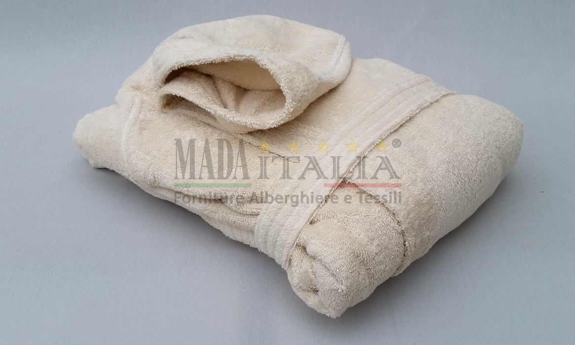 Accappatoio Spugna Ecru Cappuccio