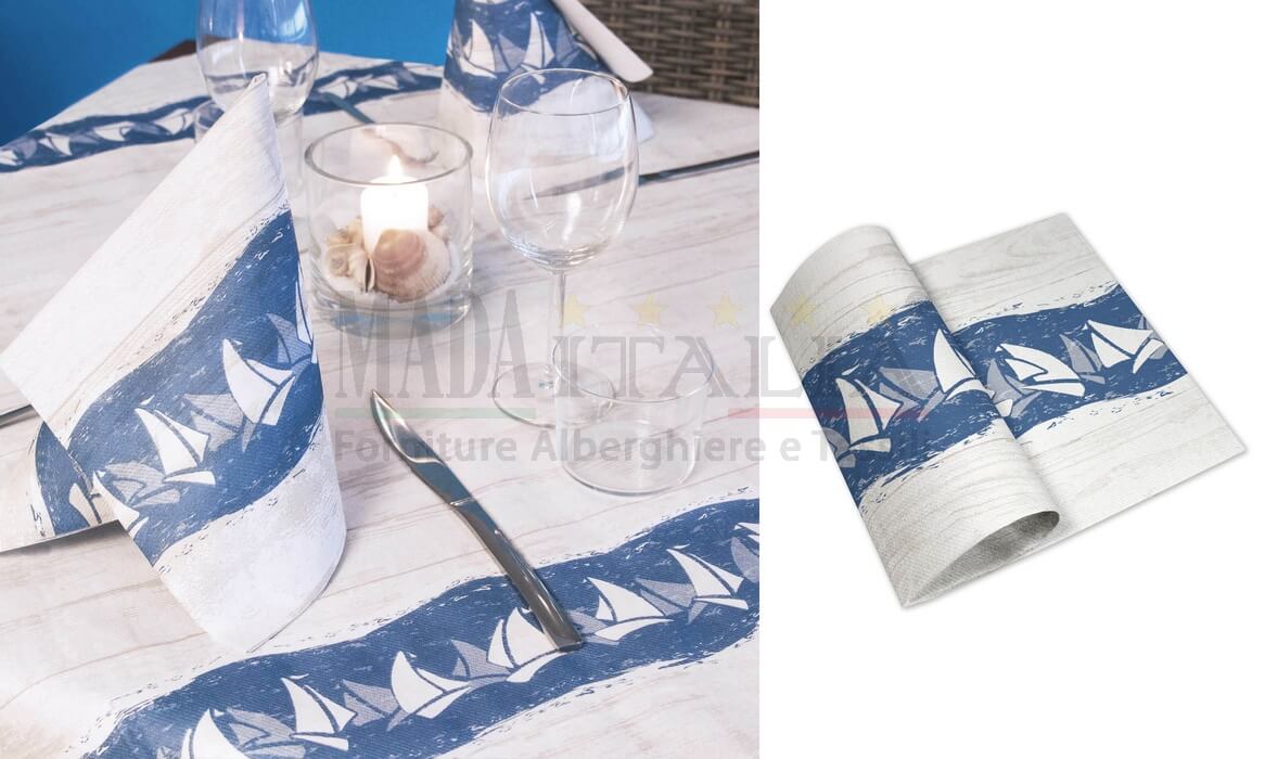 Vendita Tovagliolo Monouso Airlaid Plus Barche Blu 40x40 cm Vendita Tovagliolo Monouso Airlaid Plus Barche Blu 40x40 cm