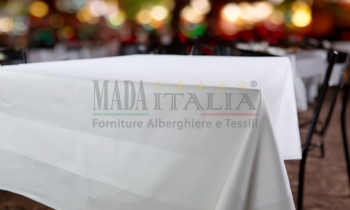 Vendita Tovaglia Cotone Bianco Fascia Raso