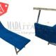 Telo Mare Lettino Spugna Blu Tasche Dietro Porta Oggetti