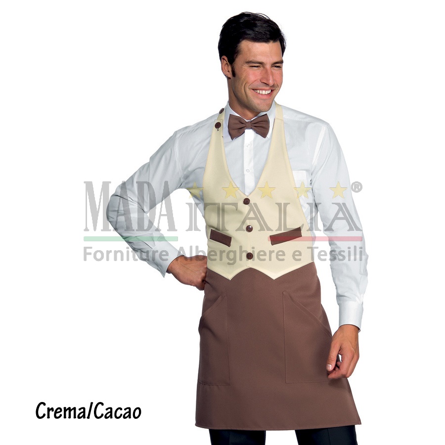 Vendita Grembiule Cameriere Pettorina Crema/Cacao Vendita Grembiule Cameriere Pettorina Crema/Cacao