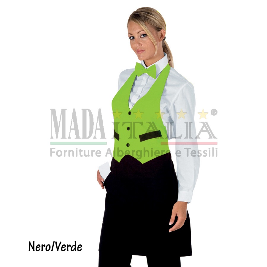 Vendita Grembiule Cameriere Pettorina Biscotto Nero/Verde Vendita Grembiule Cameriere Pettorina Biscotto Nero/Verde