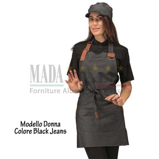 Vendita Grembiule Pettorina Bretella Regolabile Modello Donna Black Jeans