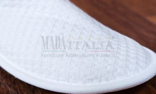 Vendita Ciabattine Monouso Cotone Nido D'ape Punta Chiusa Dettaglio Tomaia