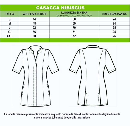 Taglie Casacche Hibiscus mada italia