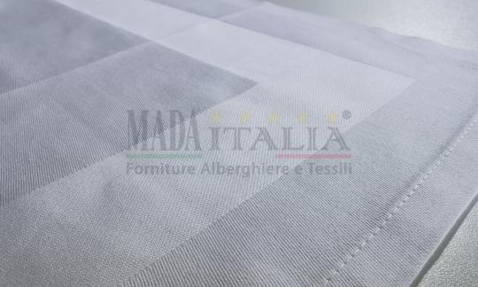 Vendita Tovagliato Cotone Bianco Fascia Raso Dettaglio