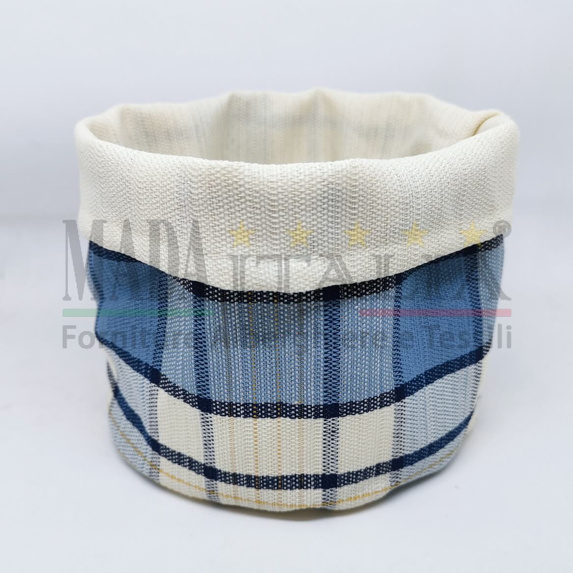 Vendita Cestino portapane stoffa tavola ristorante TARTAN BLU-AVORIO Vendita Cestino portapane stoffa tavola ristorante TARTAN BLU-AVORIO