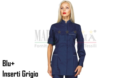 Vendita Casacca Estetista Manica Lunga Antigua Blu+Grigio 003002
