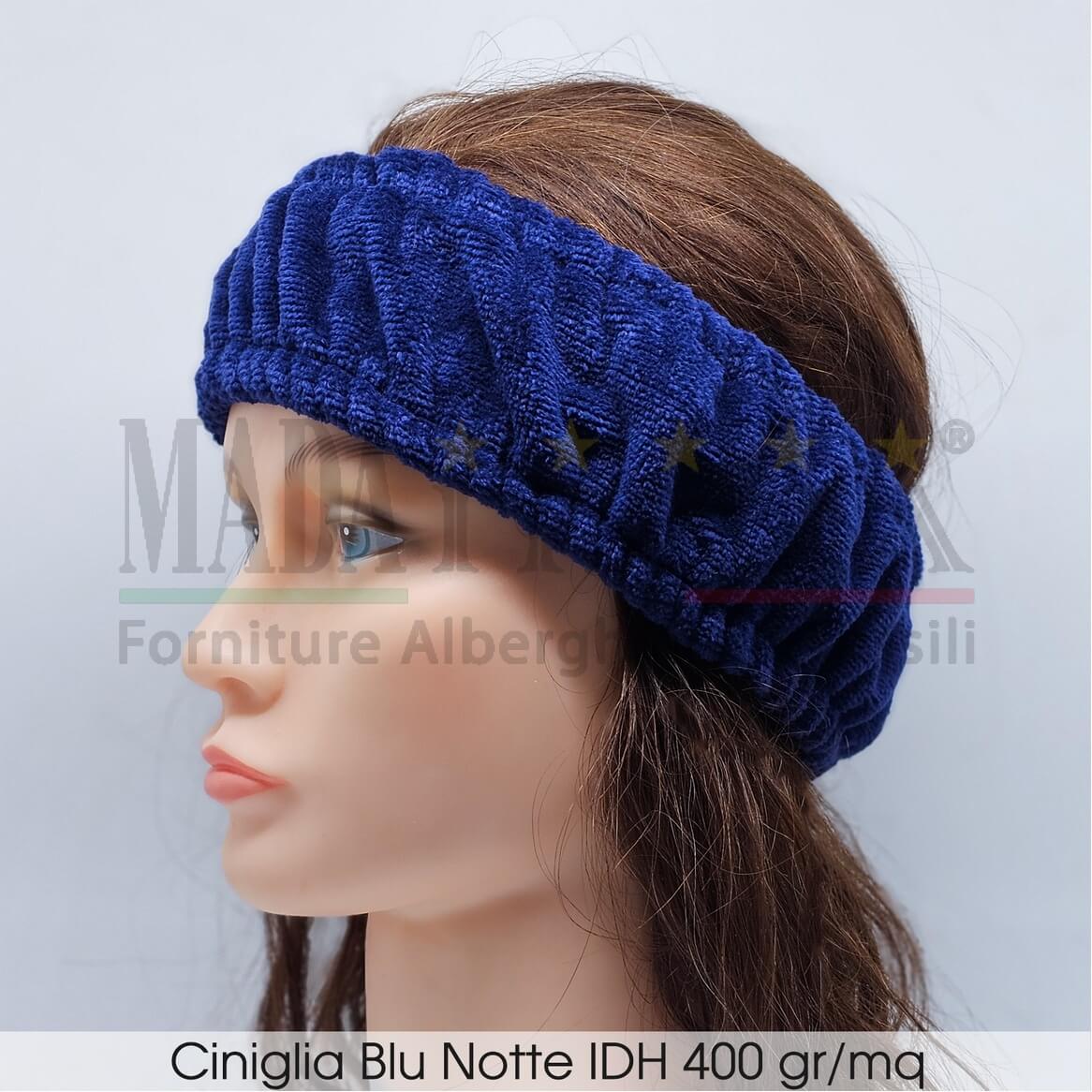 Vendita Fascia Capelli Elastica Ciniglia Blu Notte Vendita Fascia Capelli Elastica Ciniglia Blu Notte