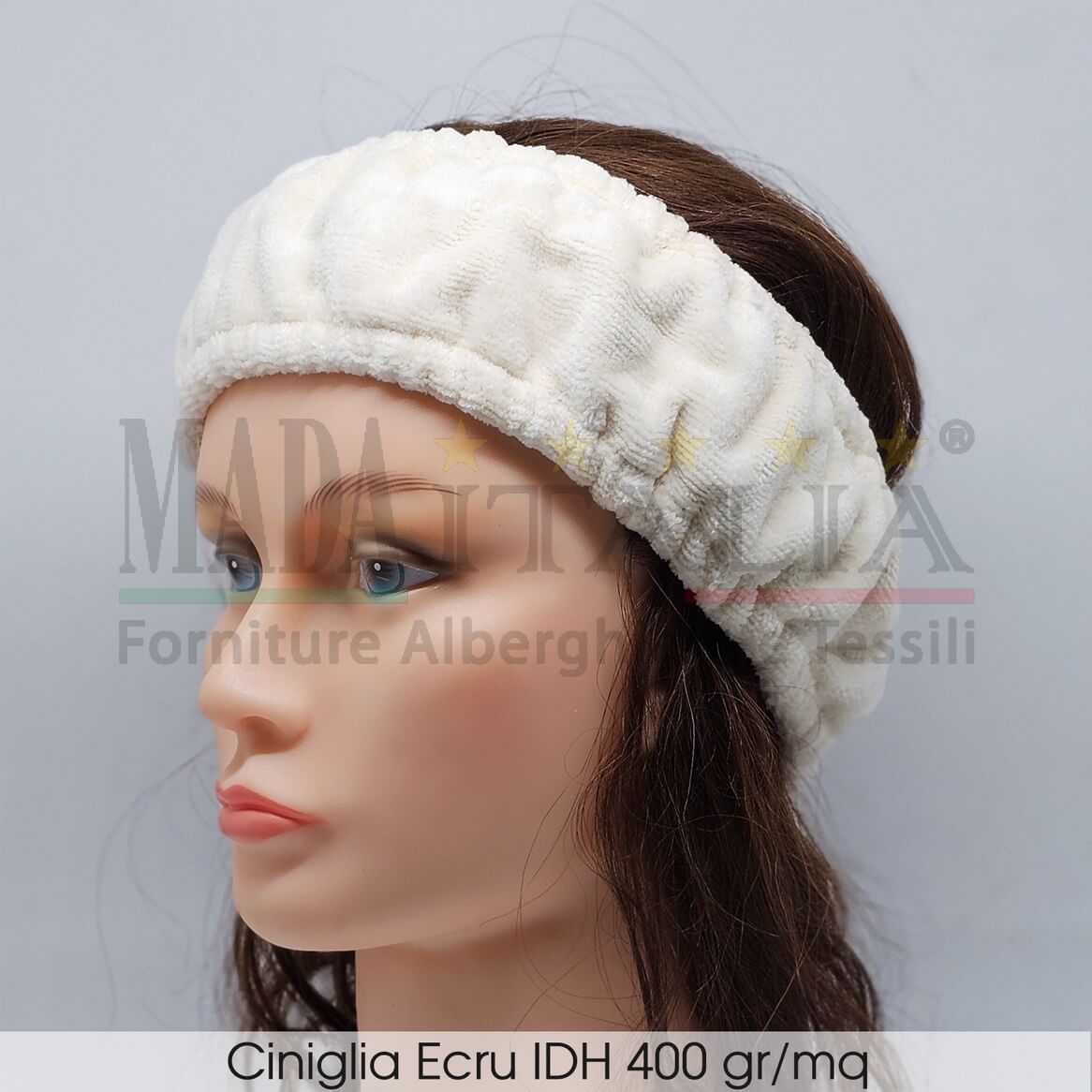 Vendita Fascia Capelli Elastica Ciniglia Ecru Vendita Fascia Capelli Elastica Ciniglia Ecru