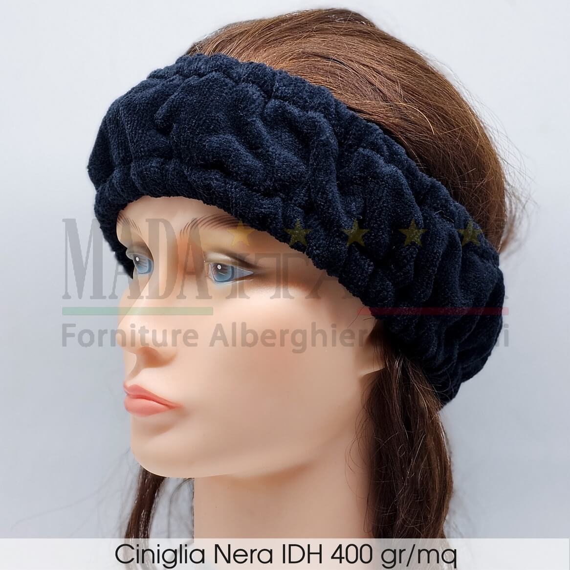 Vendita Fascia Capelli Elastica Ciniglia Nera Vendita Fascia Capelli Elastica Ciniglia Nera