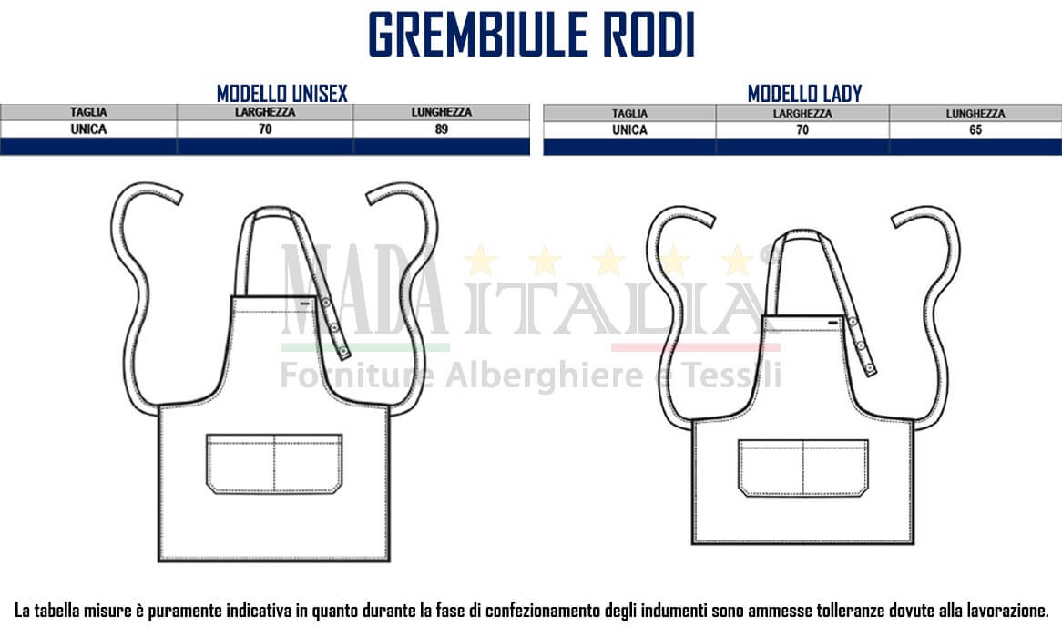 Vendita Grembiule Pettorina Ristorazione Rodi Tasca Centrale Misure Vendita Grembiule Pettorina Ristorazione Rodi Tasca Centrale Misure