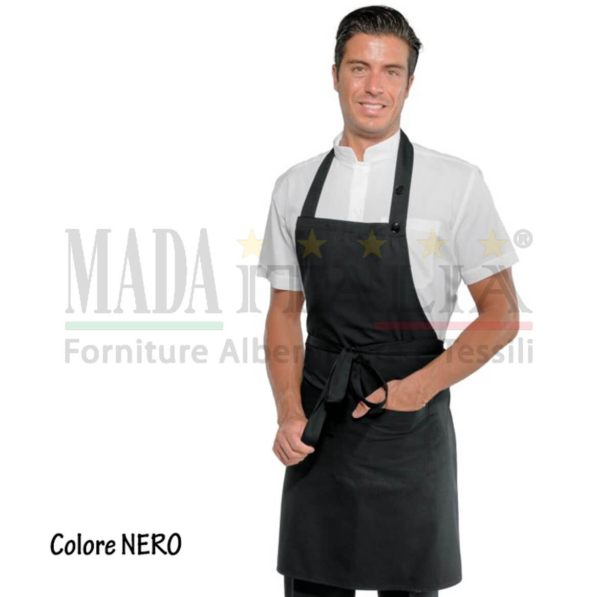 Vendita Grembiule Pettorina Ristorazione Rodi Tasca Centrale Nero Vendita Grembiule Pettorina Ristorazione Rodi Tasca Centrale Nero