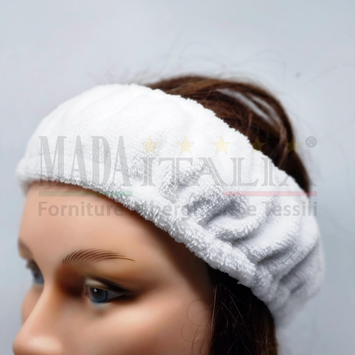 Vendita Fascia Capelli Elastici Micro+Cotton Velour Bianco