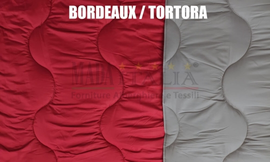 Vendita Trapunta Trapuntino Microfibra Onde Colore Bordeaux+Tortora