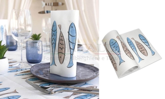 Vendita Tovaglioli Monouso Airlaid Plus 40x40 Alici Azzurro