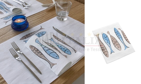 Vendita Tovaglioli Monouso Airlaid Tissue 40x30 Alici Azzurro