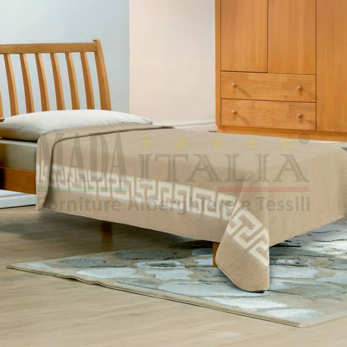 Vendita Coperta Hotel Greca Jacquard Misto Lana 400 grammi Copertina