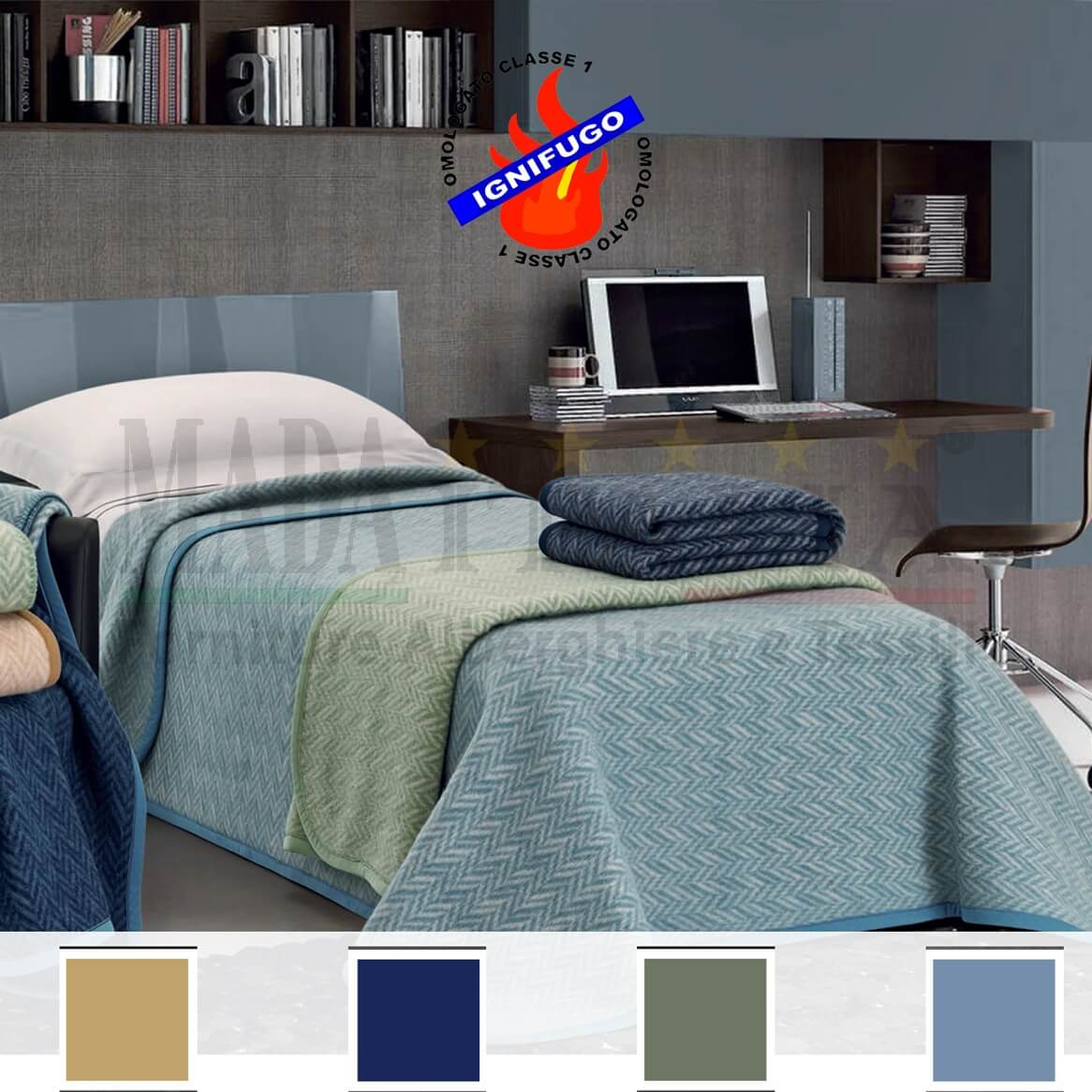 Vendita Coperta Hotel Ignifuga Trendy Misto Lana Copertina