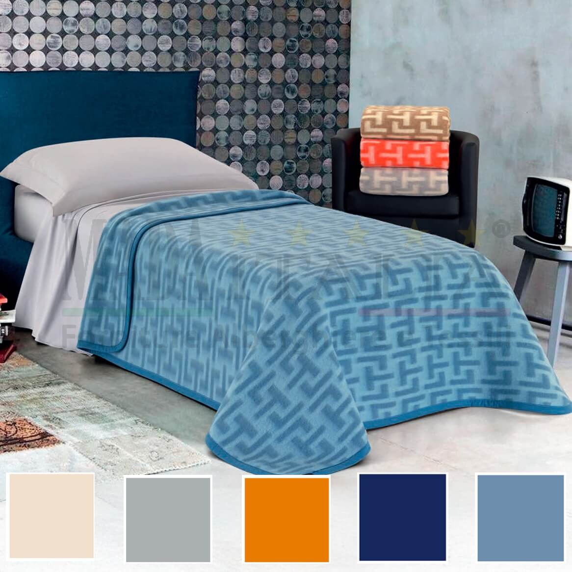 Vendita Coperta Hotel Jacquard Letto Misto Lana Tucson Copertina