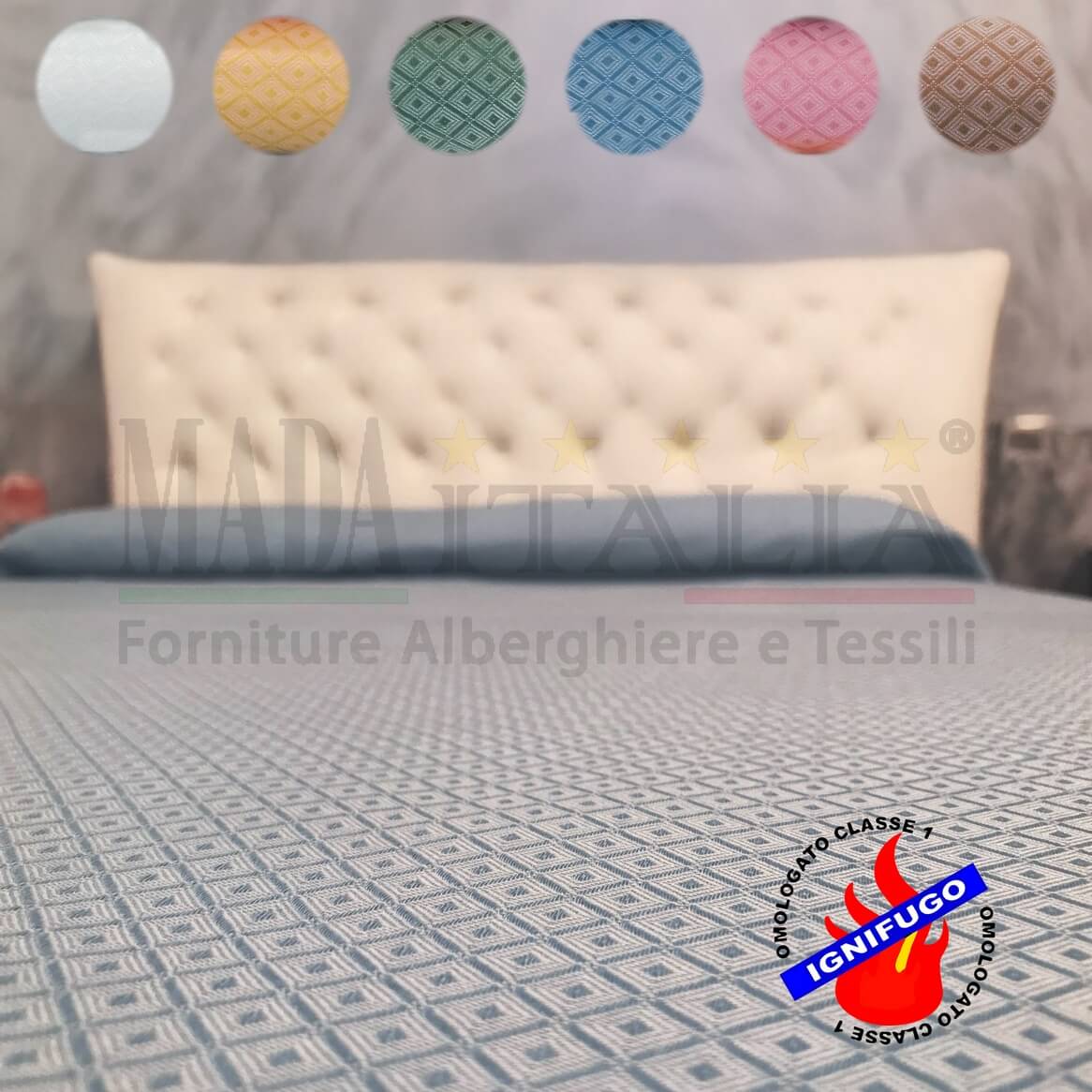 Vendita Copriletto Ignifugo Rombino Hotel Copertina