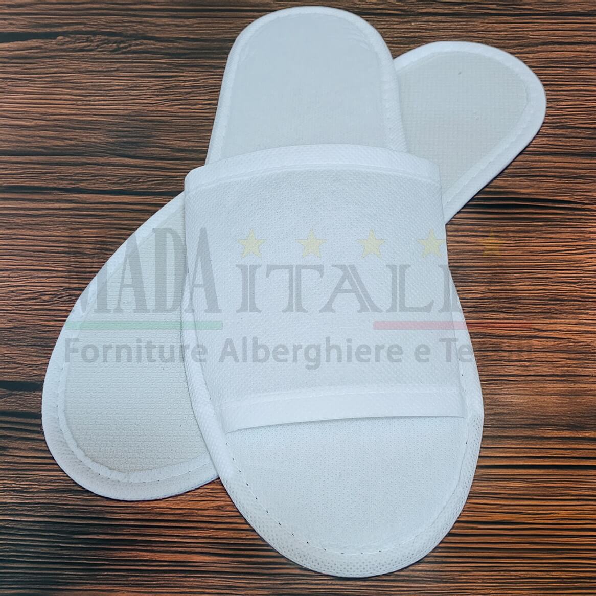 Vendita Ciabattine Monouso Tnt Centro Benessere Punta Aperta Suola Gomma Copertina