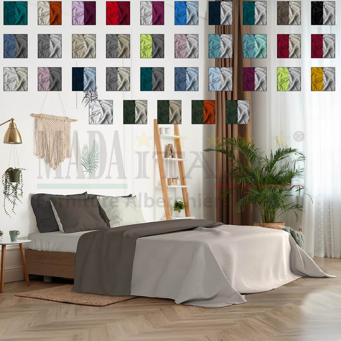 Vendita Completo Letto Matrimoniale Cotone Bicolore Copertina
