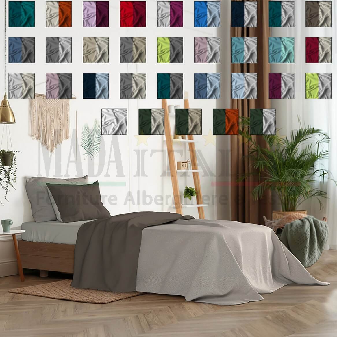 Vendita Completo Letto Singolo Una Piazza Mezza Cotone Bicolore Copertina