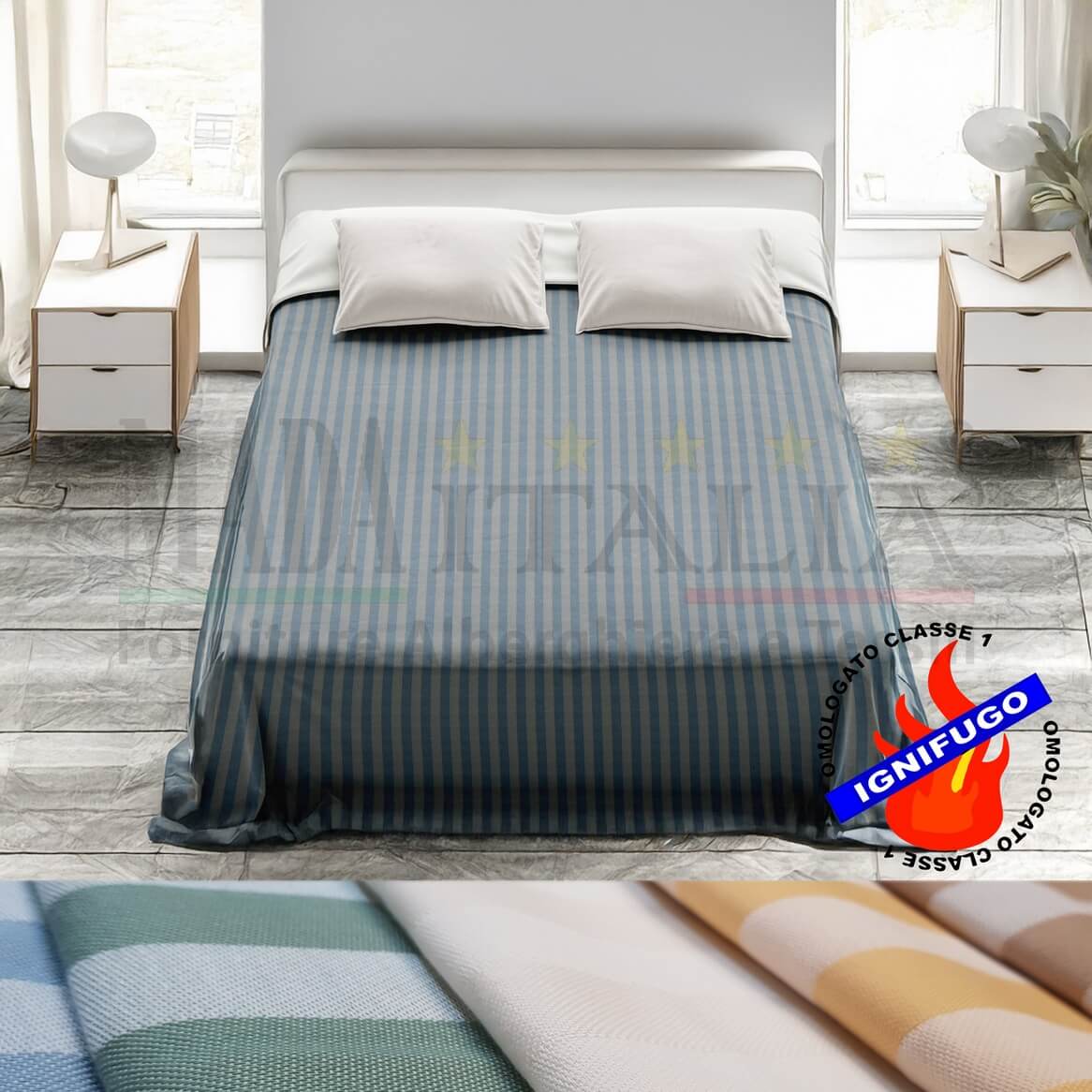 Vendita Copriletto Ignifugo Hotel Greta Singolo Matrimoniale Copertina