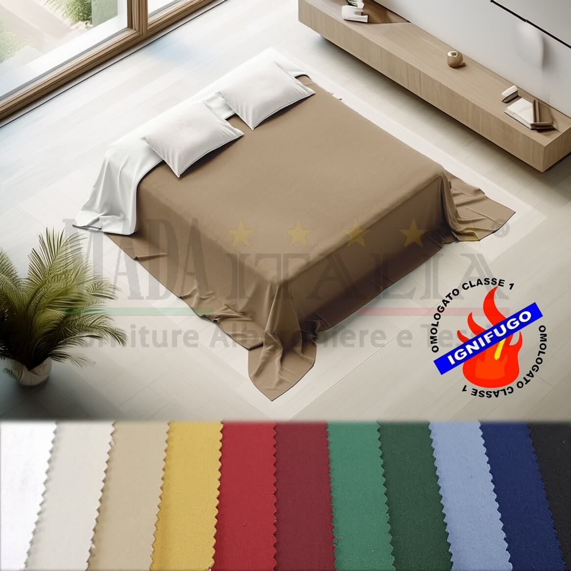 Vendita Copriletto Ignifugo Hotel No Fire Tinta Unita Copertina