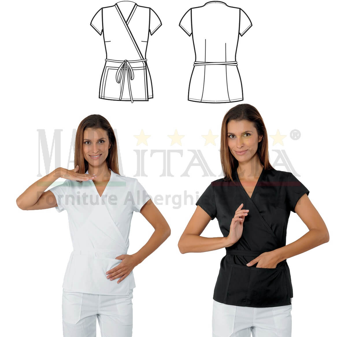 Vendita Camice Estetista Kimono Corto Tonga Copertina