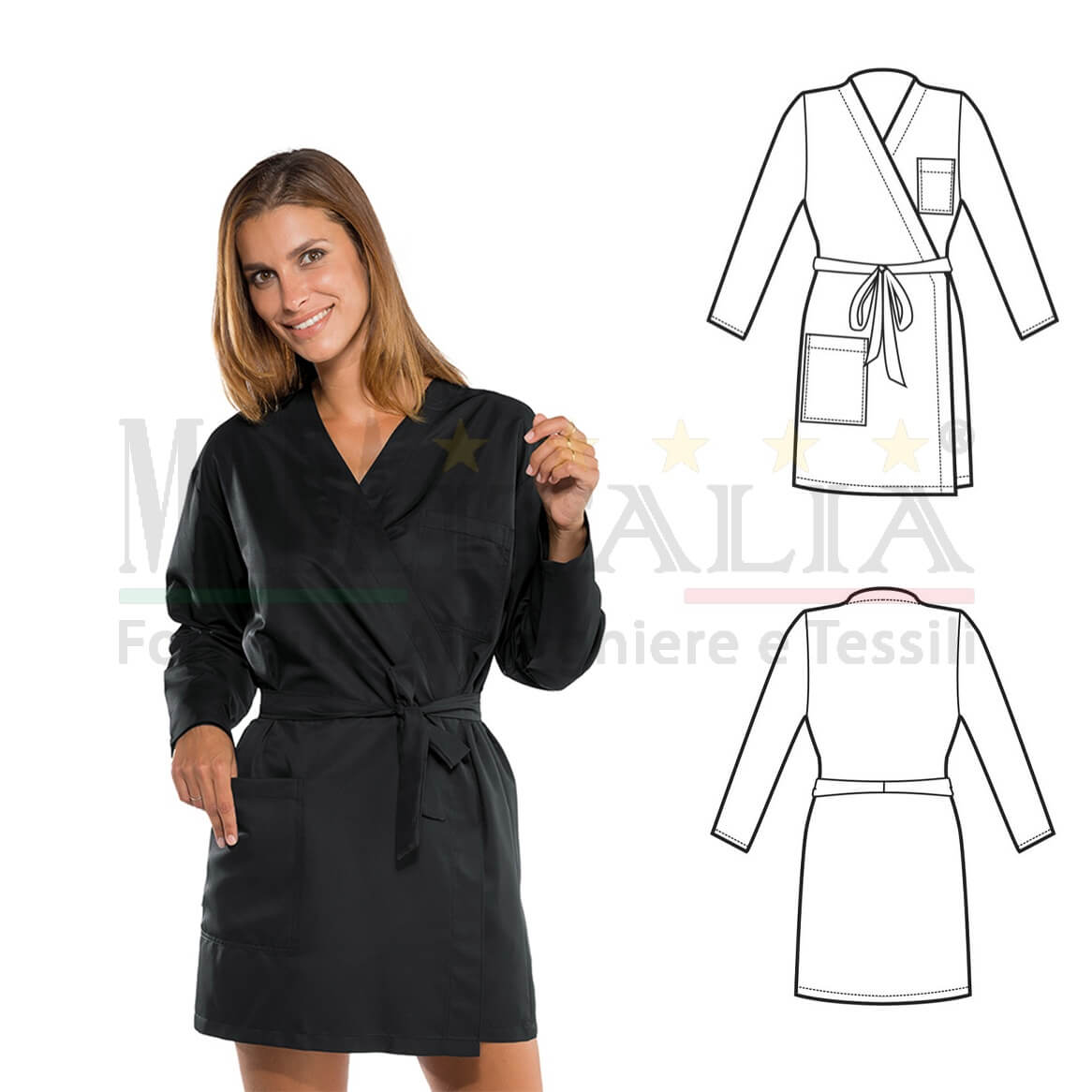 Vendita Camice Estetista Kimono Lungo Cliente Copertina