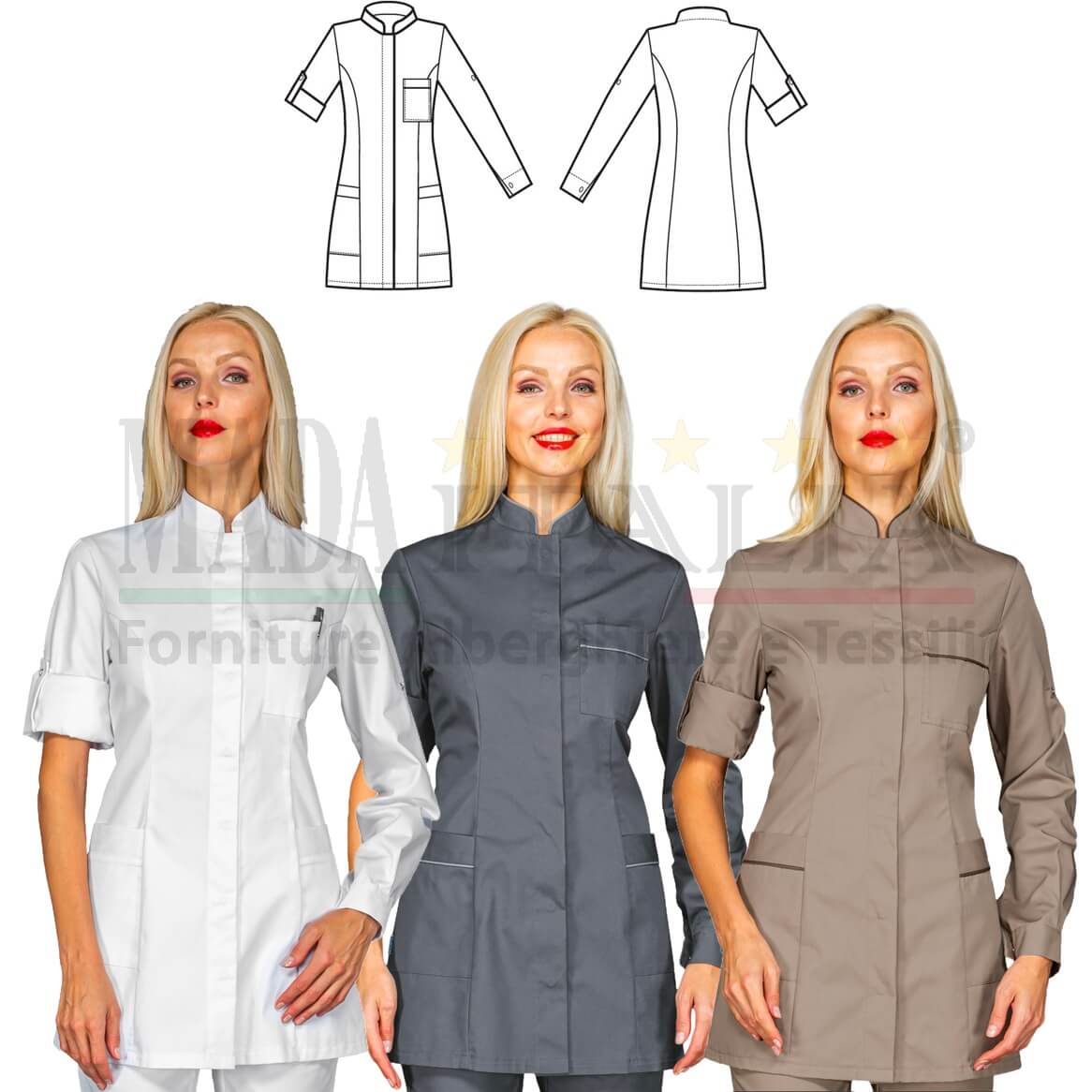 Vendita Casacca Estetista Antigua Manica Lunga Copertina