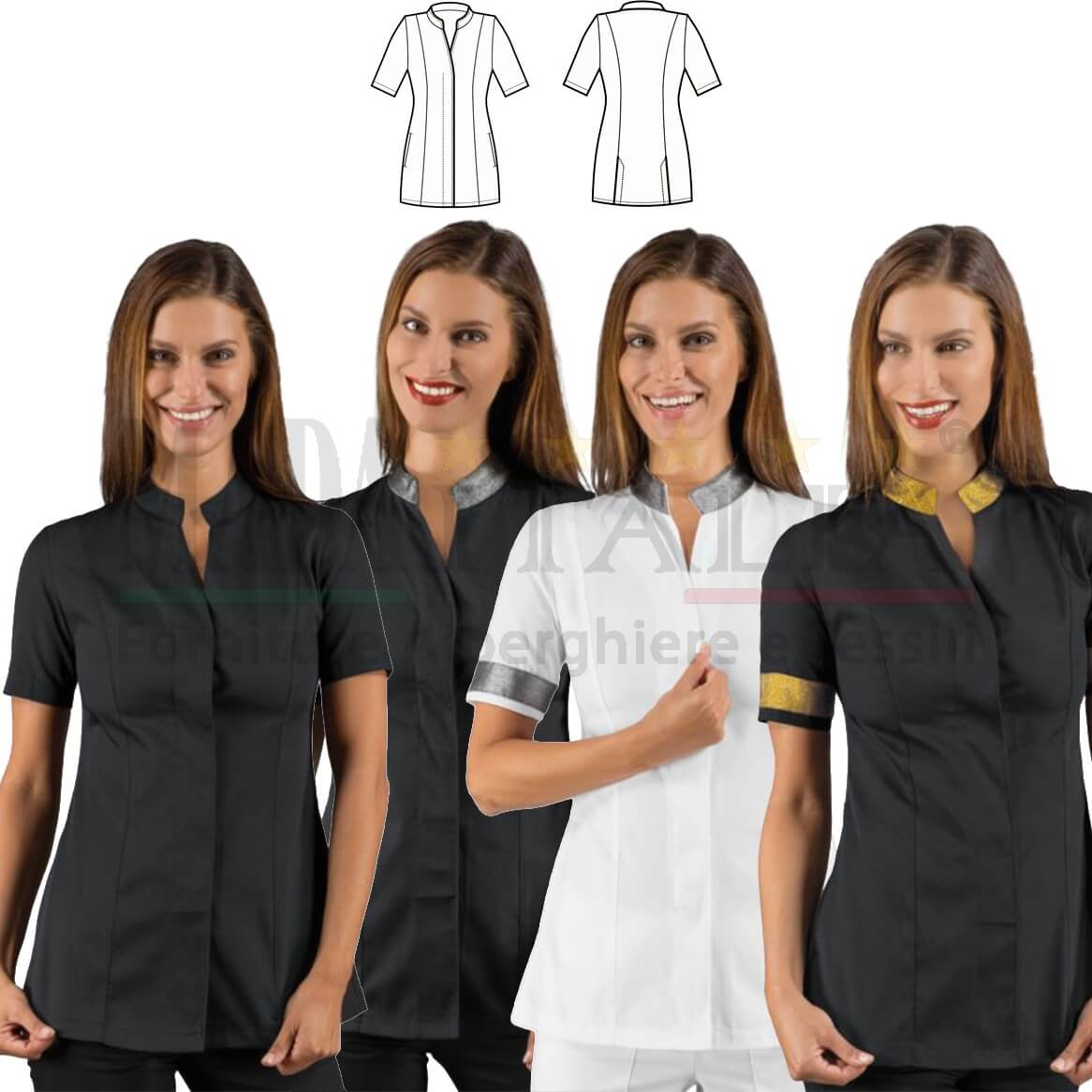 Vendita Casacca Estetista Hibiscus Manica Corta Copertina