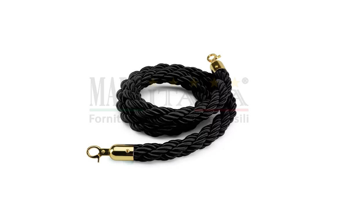 Vendita Cordone Corda Segnapercorso Nero Ganci Oro Vendita Cordone Corda Segnapercorso Nero Ganci Oro