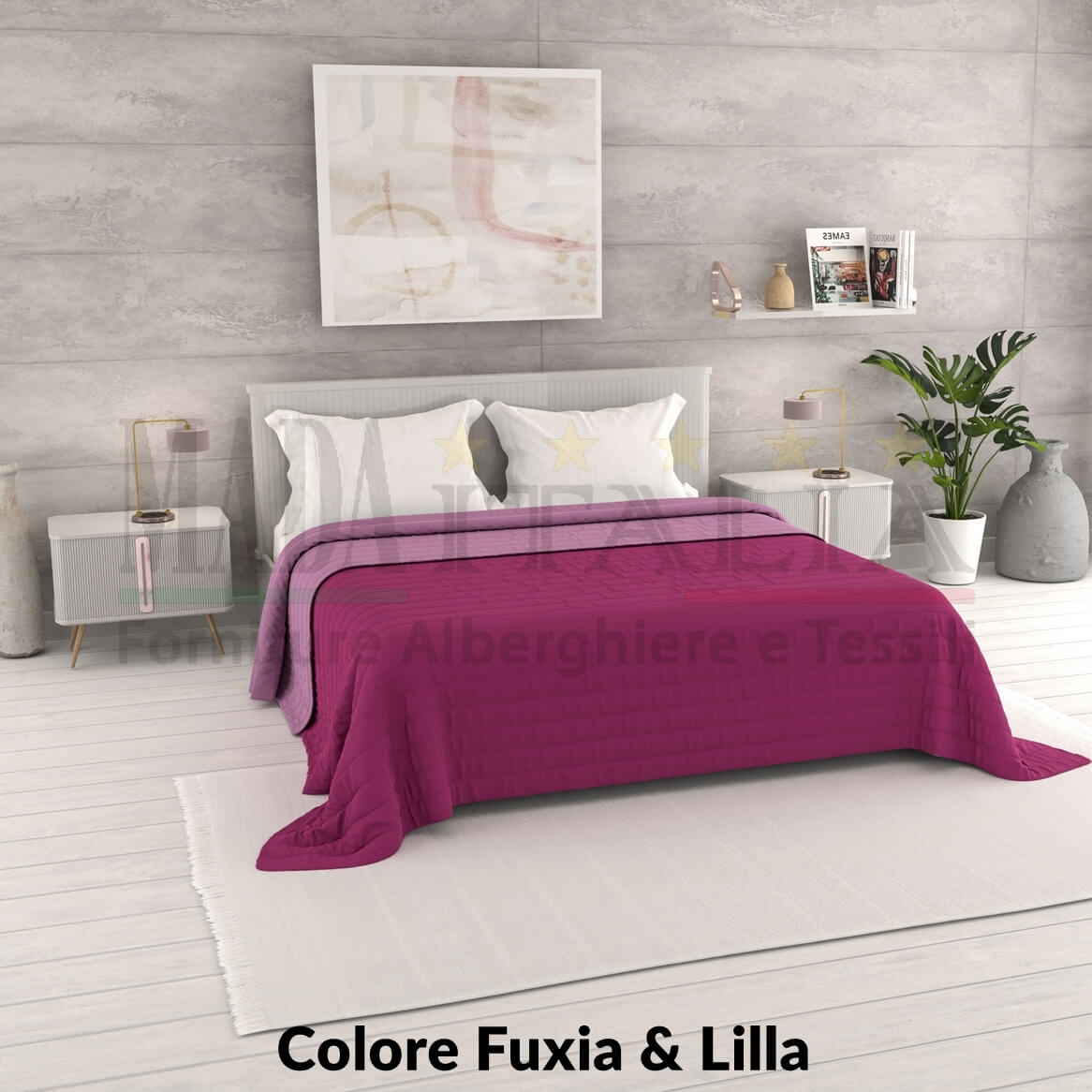 Vendita Copriletto Trapuntino Estivo Bicolore Matrimoniale Fuxia Lilla Vendita Copriletto Trapuntino Estivo Bicolore Matrimoniale Fuxia Lilla
