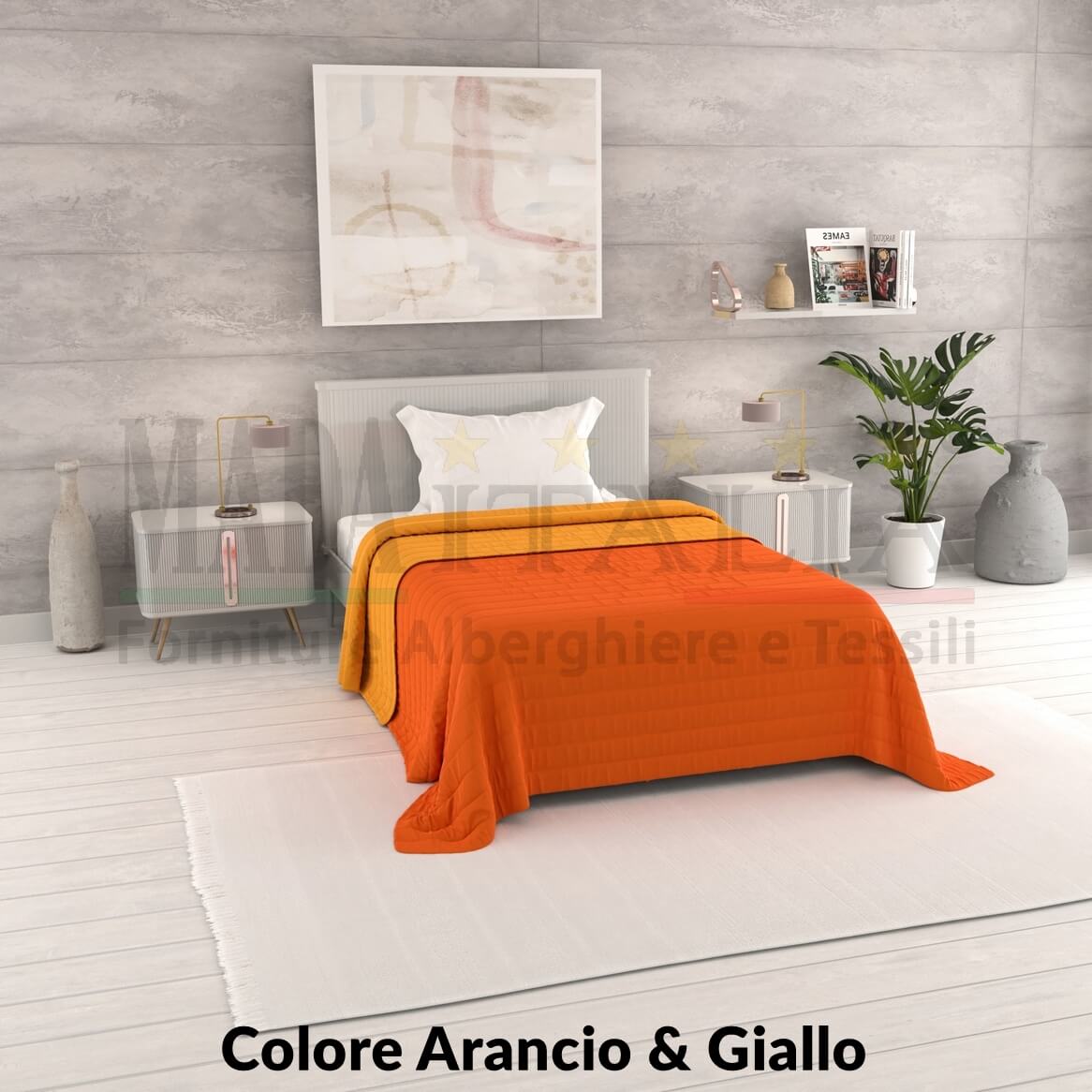 Vendita Copriletto Trapuntino Estivo Bicolore Singolo Piazza Mezza Arancio Giallo Vendita Copriletto Trapuntino Estivo Bicolore Singolo Piazza Mezza Arancio Giallo
